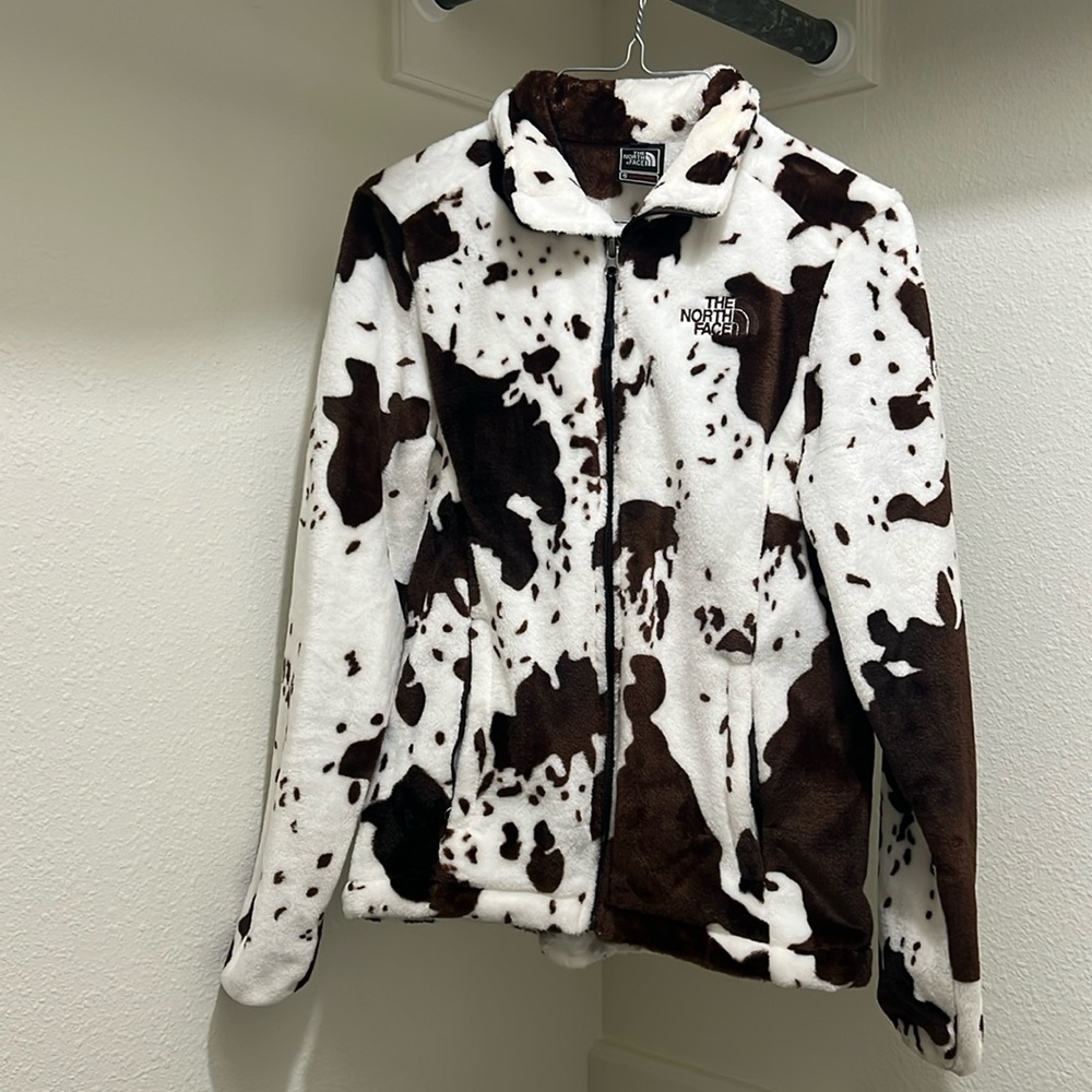 The North Face cow print jacket